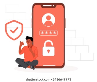 Password code for login security in app vector illustration