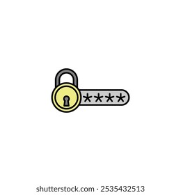 Password colored vector icon on white background