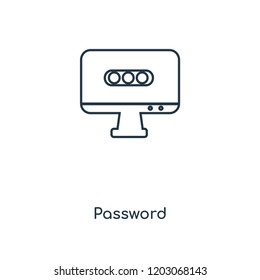 Password concept line icon. Linear Password concept outline symbol design. This simple element illustration can be used for web and mobile UI/UX.