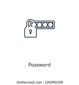 Password concept line icon. Linear Password concept outline symbol design. This simple element illustration can be used for web and mobile UI/UX.