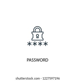 password concept line icon. Simple element illustration. password concept outline symbol design from Internet Security set. Can be used for web and mobile UI/UX
