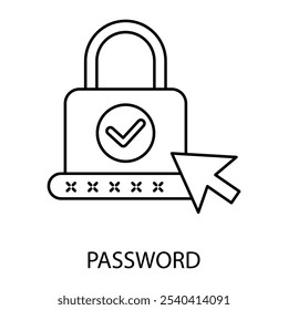 password concept line icon. Simple element illustration. password concept outline symbol design.
