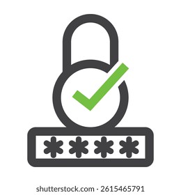 Password Confirmation Icon – Secure Login and Access Verification Vector
