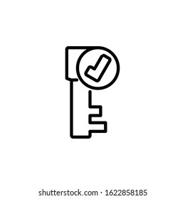 password correct icon design line style. Perfect for application, web, logo and presentation template