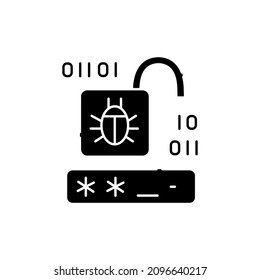 Password cracking color line icon. Isolated vector element. Outline pictogram for web page, mobile app, promo