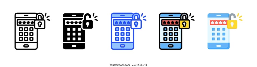Password Cracking Icon Collection With Multiple Styles