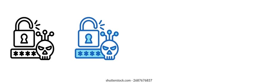 Password Cracking icon Multi Style Vector Illustration
