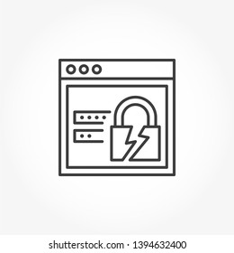 Password cracking vector out line icon