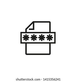 Password data line icon. Protection, access, document. Hacking concept. Can be used for topics like login, protection, security 
