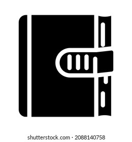 password diary glyph icon vector. password diary sign. isolated contour symbol black illustration