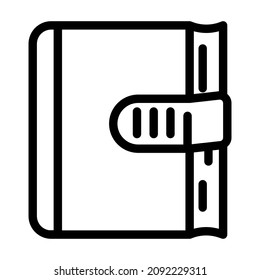 password diary line icon vector. password diary sign. isolated contour symbol black illustration