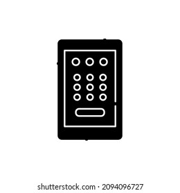Password door lock color line icon. Isolated vector element. Outline pictogram for web page, mobile app, promo