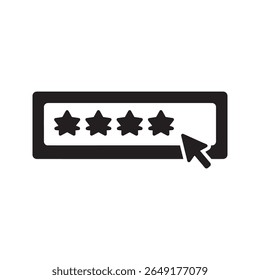 Password entry authentication icon with star characters for secure login access data protection and user account verification on website or app vector solid glyph icon