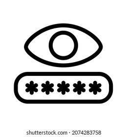 password entry with hidden input single isolated icon with outline style