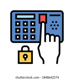 password entry safe device color icon vector. password entry safe device sign. isolated symbol illustration