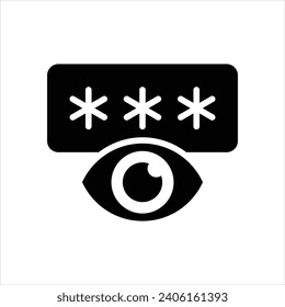 Password and eye vector icon