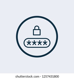 Password field line art vector icon for apps and websites - Vector