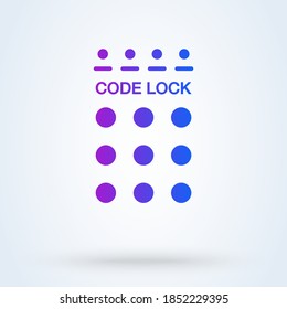 Password field sign icon or logo. Password and unlock concept. PIN code entry vector illustration.