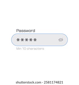 Password field. Web icon. Digital security. Secure code with asterisk and text. Security.