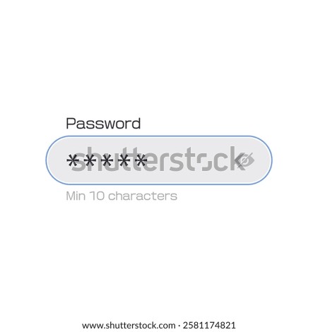 Password field. Web icon. Digital security. Secure code with asterisk and text. Security.