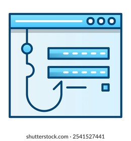Password fishing icon, blue gradient vector illustration