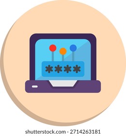 Password Flat Circle Style Icon