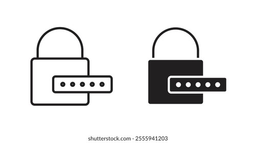 Password flat simple vector symbols illustration.