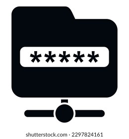 Password folder icon simple vector. Computer data. Enigma education