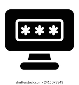 password Glyph Icon Background White