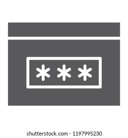 Password glyph icon, security and access, browser sign, vector graphics, a solid pattern on a white background, eps 10.