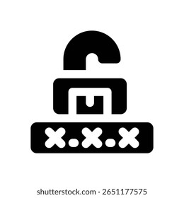 password glyph icon. Strong and solid vector icon for websites, mobile interfaces, presentations, and visual branding. High quality and easy to edit.
