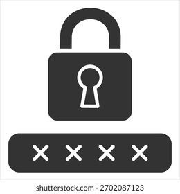 Password Glyph Icon Vector Illustration
