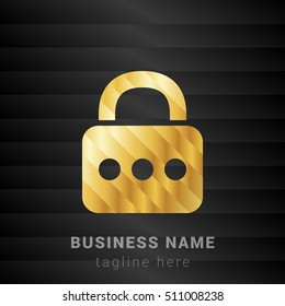 Password;  Gold and Black silk fashion premium icon / Logo