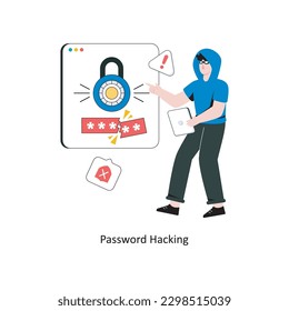 Password Hacking Flat Style Design Vector illustration. Stock illustration 
