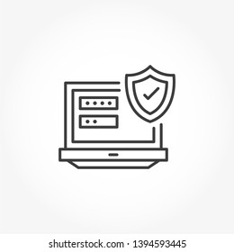 Password Hacking vector out line icon