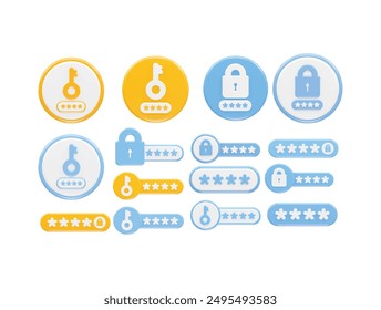  Password icon 3d rendering illustration vector