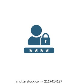 Password  icon. Account protection, security key, danger warning, wrong password. Design element. Vector