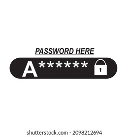 Password icon, a password icon with added password here on top