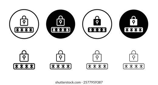 Password icon black and white vector sign