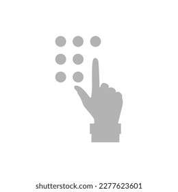 password icon, buttons, hand, vector illustration