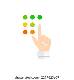 password icon, buttons, hand, vector illustration
