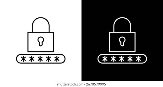 Password icon collection. Web design, apps.