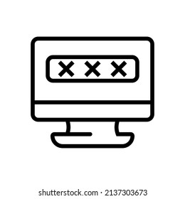password icon design, vector illustration with line style, best used for banner or web application