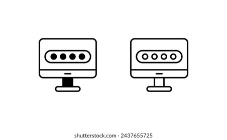 Diseño de icono de contraseña con fondo blanco ilustración de stock