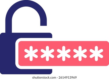 Password Icon Fill Vector Illustration
