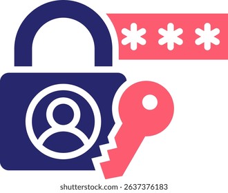 Password Icon Fill Vector Illustration
