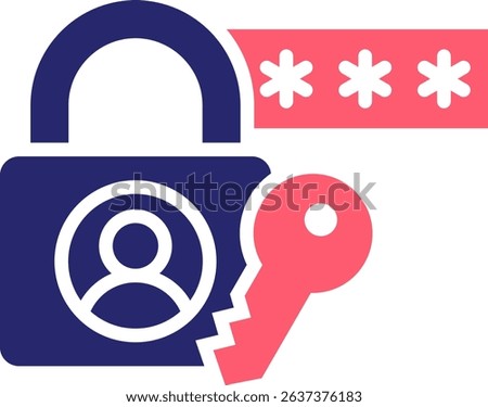 Password Icon Fill Vector Illustration