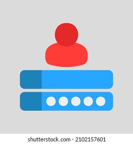 Passwortsymbol in flachem Stil über soziale Medien, Verwendung für Website-Mobile-App-Präsentation