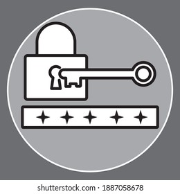 Password icon in flat style. eps 10