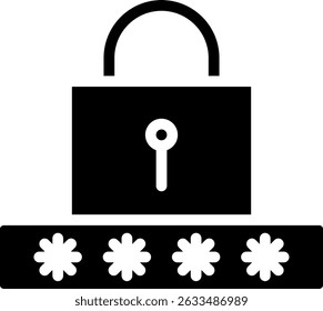 Ilustración vectorial de glifo de icono de Contraseña